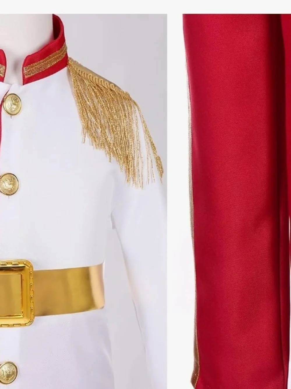 Kids Royal Prince Costume in White, Red and Gold 7-8 Years Old